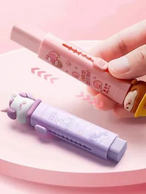 2 in 1 cute panda retractable push-pull eraser