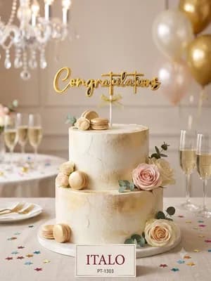 Italo congratulations cake toppers