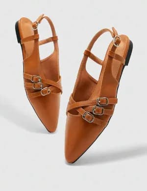 Pointy toe sling back flat