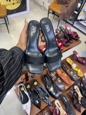 Zara Black Heeled Sandals Size 37 39