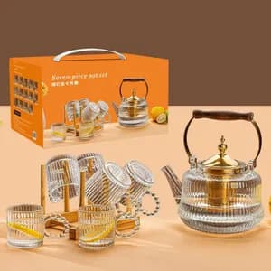 Seven Piece Glass Teapot Set