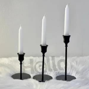 Elegant Black Candle Holder Set
