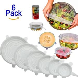 Reusable Silicone Stretch Lids 6 Pack