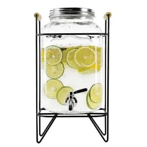 Glass Dispenser Jar with Rack 5 Liter
