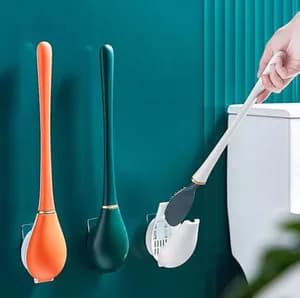 Wall-Mounted Toilet Cleaning Brush with Holder