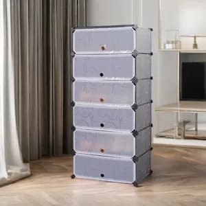Plastic Cube Shoe Rack 6 Tier