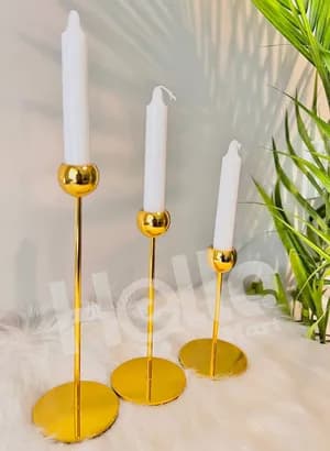 Decorative Gold Candle Holder Set