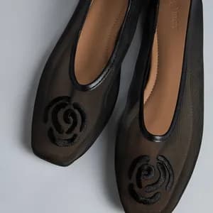 Max Floral Embroidered Slip-On Ballerina Shoes