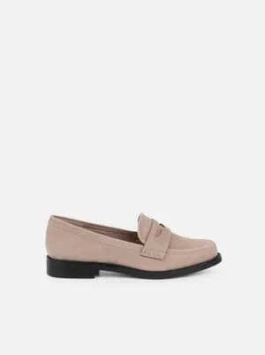 SIMMI London Taupe Suede Penny Loafers