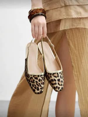 Square toe sling back flat size 37
