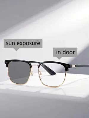 2 Pairs Unisex Photochromic Fashion Glasses