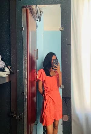 Peach Wrap Dress