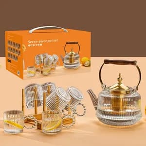 Seven Piece Glass Pot Set