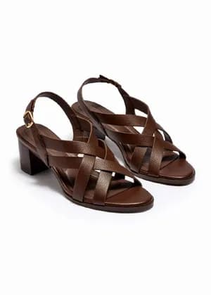 PAPAYA strappy caged block heel