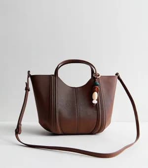 New look faux leather scoop top mini tote bag