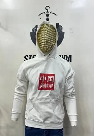 White Graphic Hoodie Size L