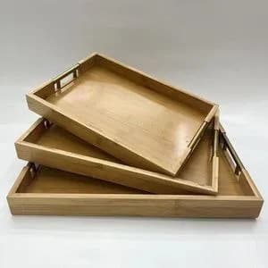 Bamboo Serving Tray Set of 3