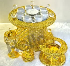 Golden Coffee Rekebot Set with Cups