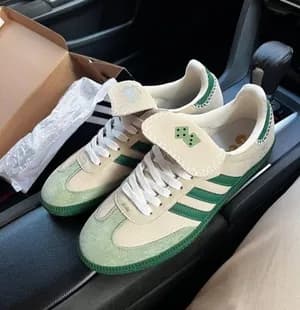 Adidas Samba x Stussy Cream Green Shoes