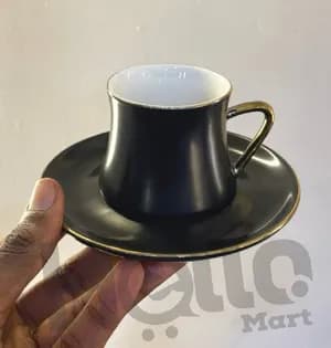 Black Coffee Cup Set 6 Pieces