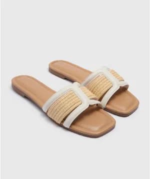 Papaya slip on flat sandals