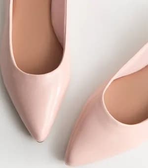 Patent faux leather pointed ballet pump