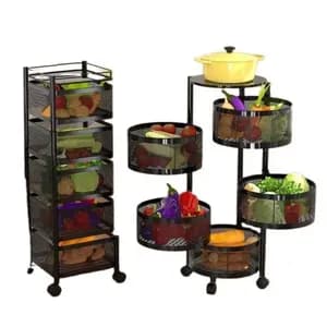 Moveable and Rotatable Kitchen Storage Rack