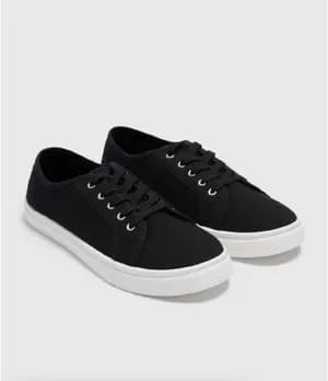 PAPAYA Black Injected Lace Trainers