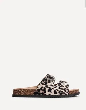 Linzi Leopard Slider Sandals