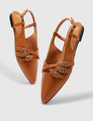 Pointy toe sling back flat