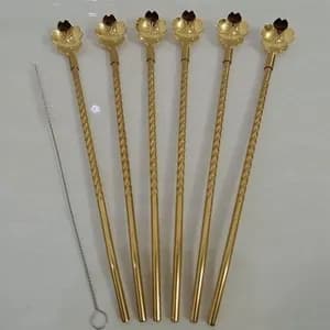 6pcs Reusable Stainless Drinking Straws