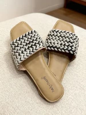 Women's Woven and Chain Slide Sandals