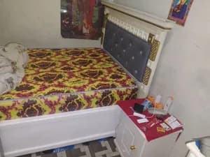 Bed with Mattress and Wardrobe