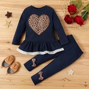 2-Piece Toddler/Girl Leopard Print Top and Pant Set