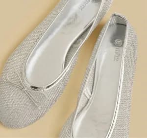 MAX mesh bow detail ballerina shoe
