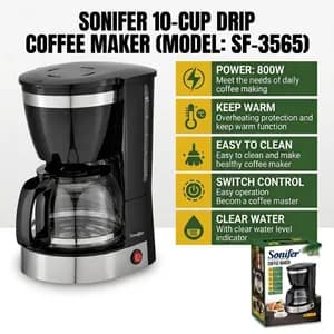 Sonifer 1.25L 12 Cups automatic drip coffee maker