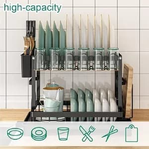2 Tier Stainless Steel Dish Drainer Rack