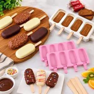 4-Cavity Silicone Popsicle Ice Cream Mold