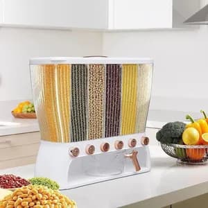 6-Grid Cereal Grain Dispenser Storage Box
