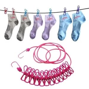 Portable Clothes Drying Rack with Clips