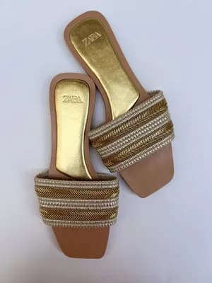 Zara embellished flat sandals