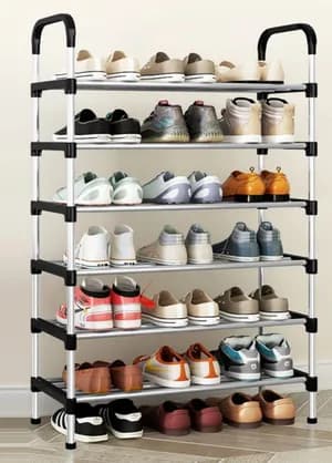 Portable Metal 6-Tier Shoe Rack