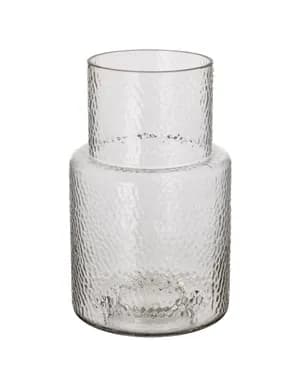 IKEA Clear Glass Patterned Vase 26cm