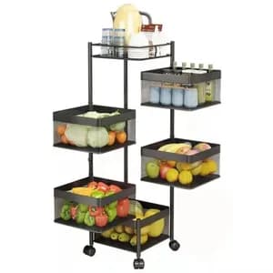 Rotatable 5-Tier Kitchen Storage Rack