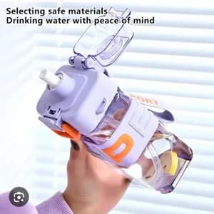 Water bottle with straw