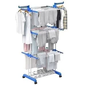 Foldable Movable Clothes Drying Rack