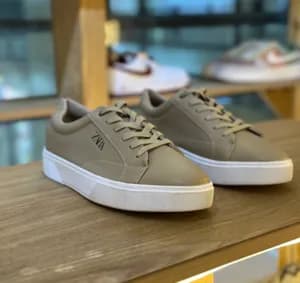 Zara Men's Low-Top Textured Lace-Up Casual Shoes