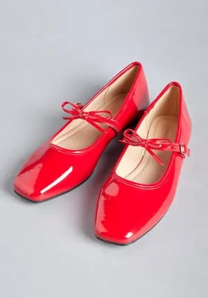MAX plain buckle ballerina
