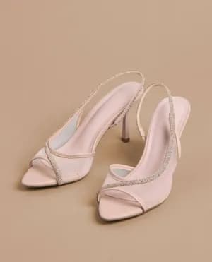 MAX Slip On Slingback Stiletto Heels