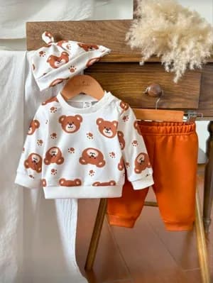 Cute cartoon bear 3 piece set